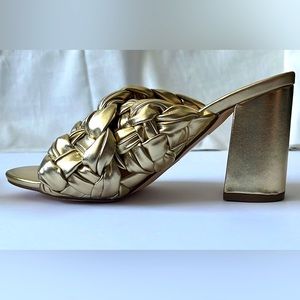 JF Gold Chunky Heeled Mules